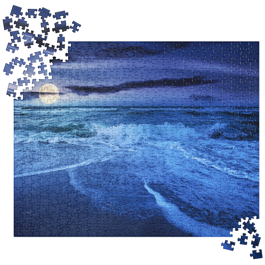 Summer Jigsaw Puzzle: Ocean Waves at Night