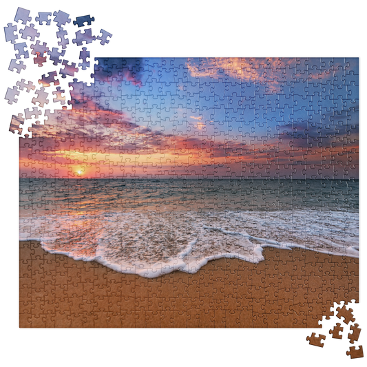 Summer Jigsaw Puzzle: Ocean Waves at Dusk