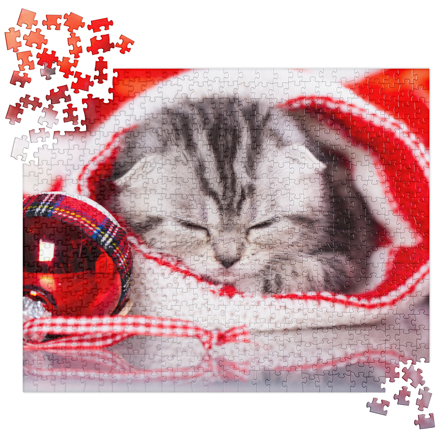 Kitten Jigsaw Puzzle: Kitten at Christmas