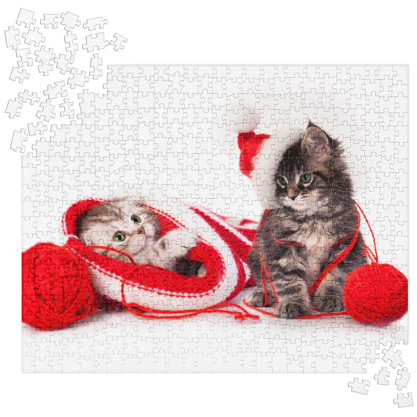 Kitten Jigsaw Puzzle: Kittens and Christmas Yarn