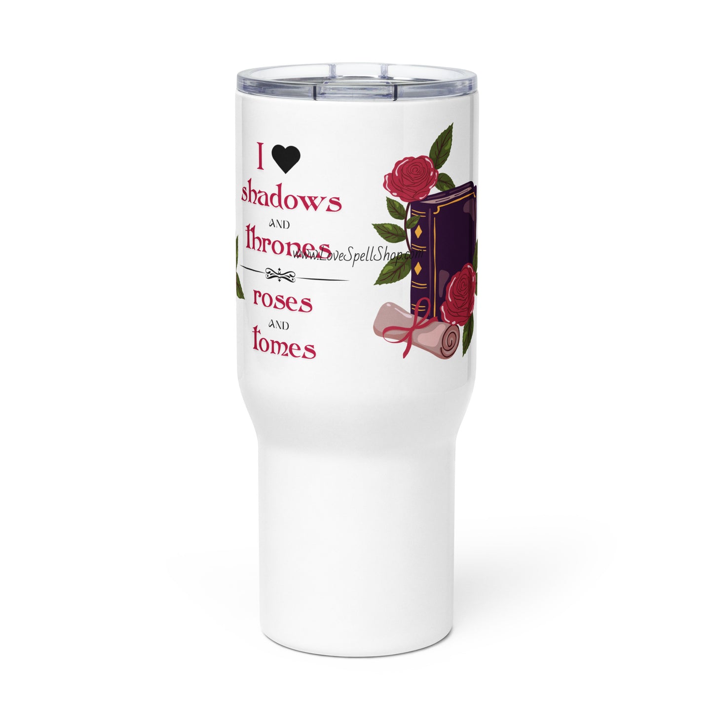 Shadows • Thrones • Roses • Tomes Romantasy Travel Mug (25-40 oz)