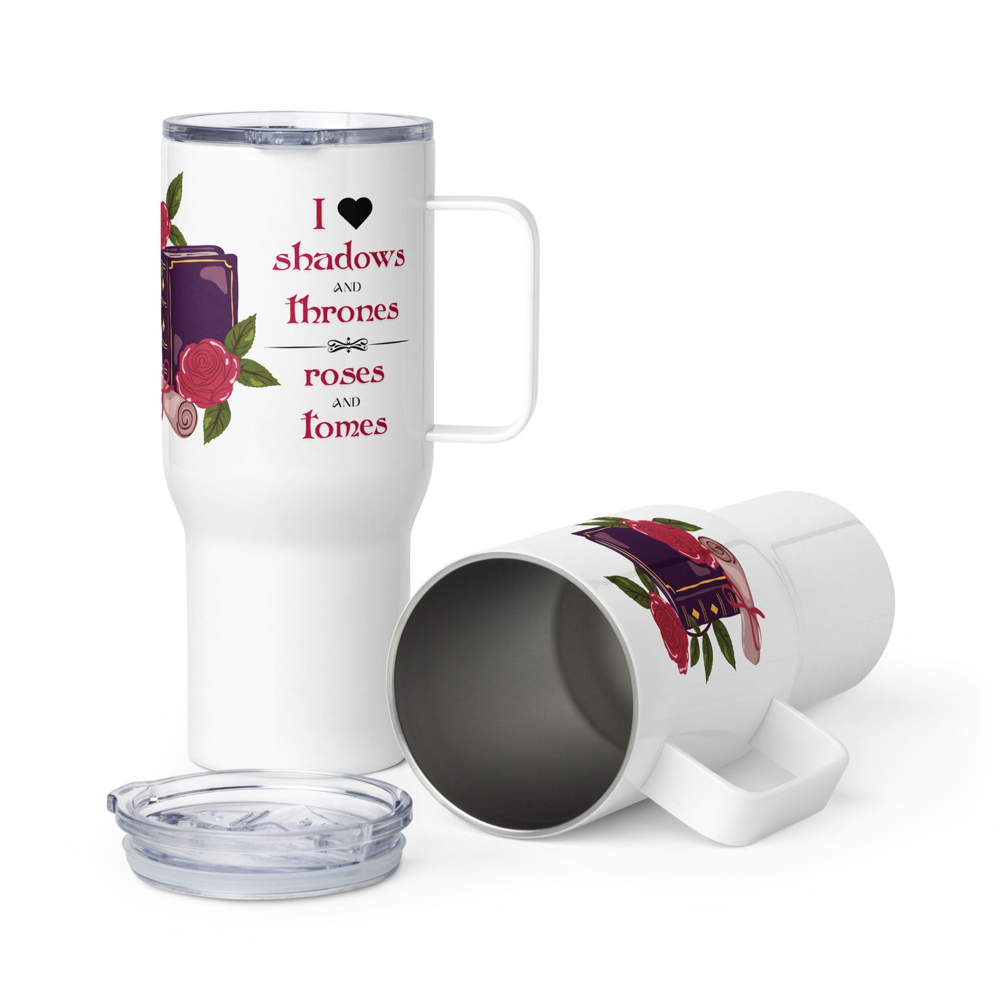Shadows • Thrones • Roses • Tomes Romantasy Travel Mug (25-40 oz)