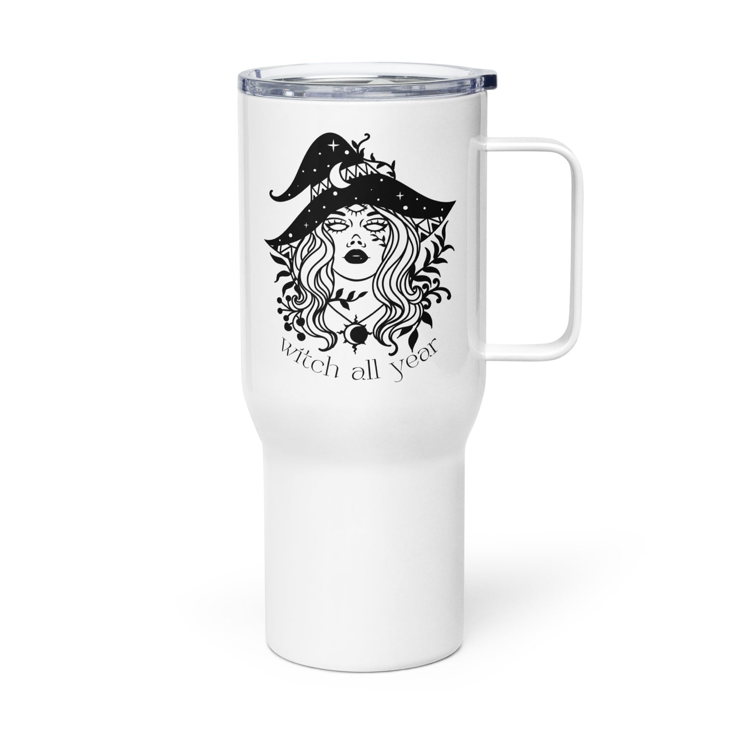 Travel Mug with Handle: Witch All Year (25 oz)