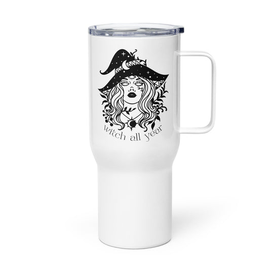 Travel Mug with Handle: Witch All Year (25 oz)