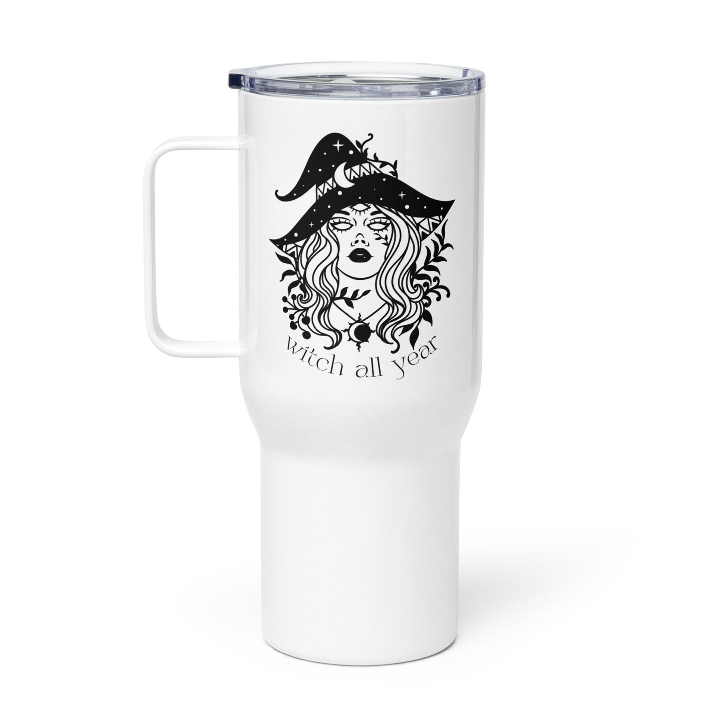 Travel Mug with Handle: Witch All Year (25 oz)