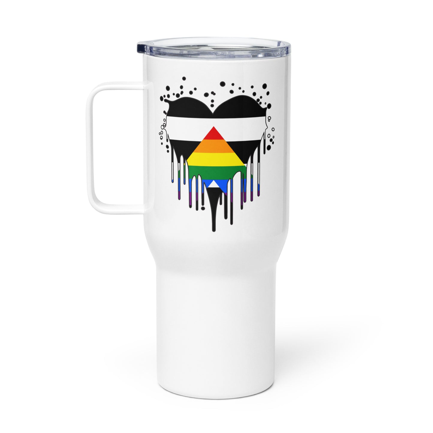 Travel Mug with Handle: Ally Pride Heart (25-40 oz)