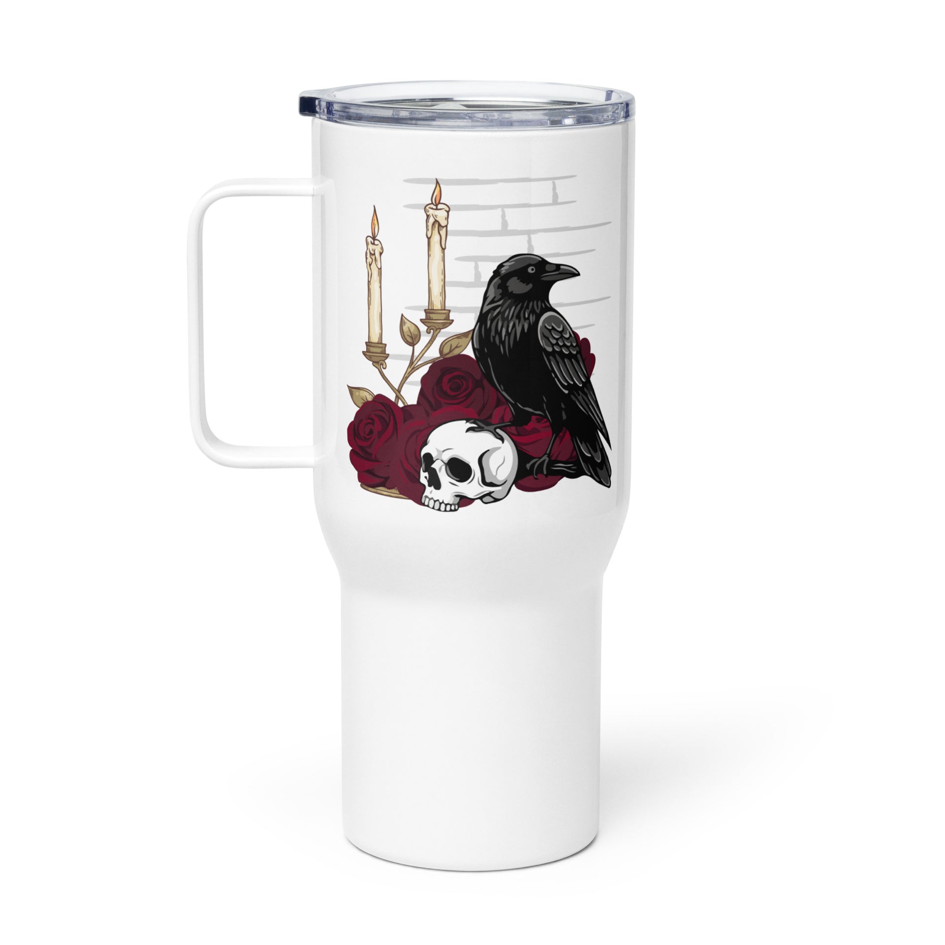 Dark Academia Raven, Skull & Roses Travel Mug (25-40 oz) – Love Spell