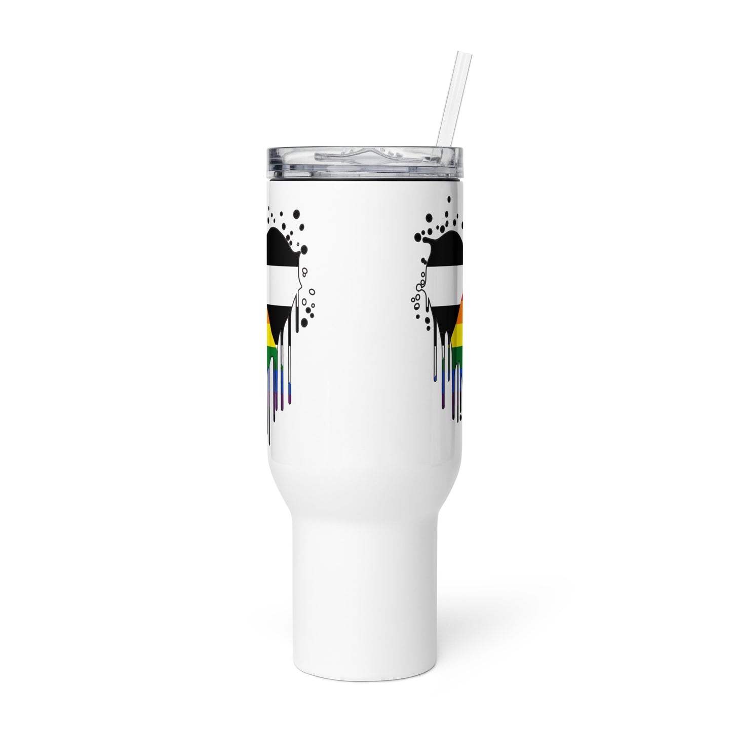 Travel Mug with Handle: Ally Pride Heart (25-40 oz)