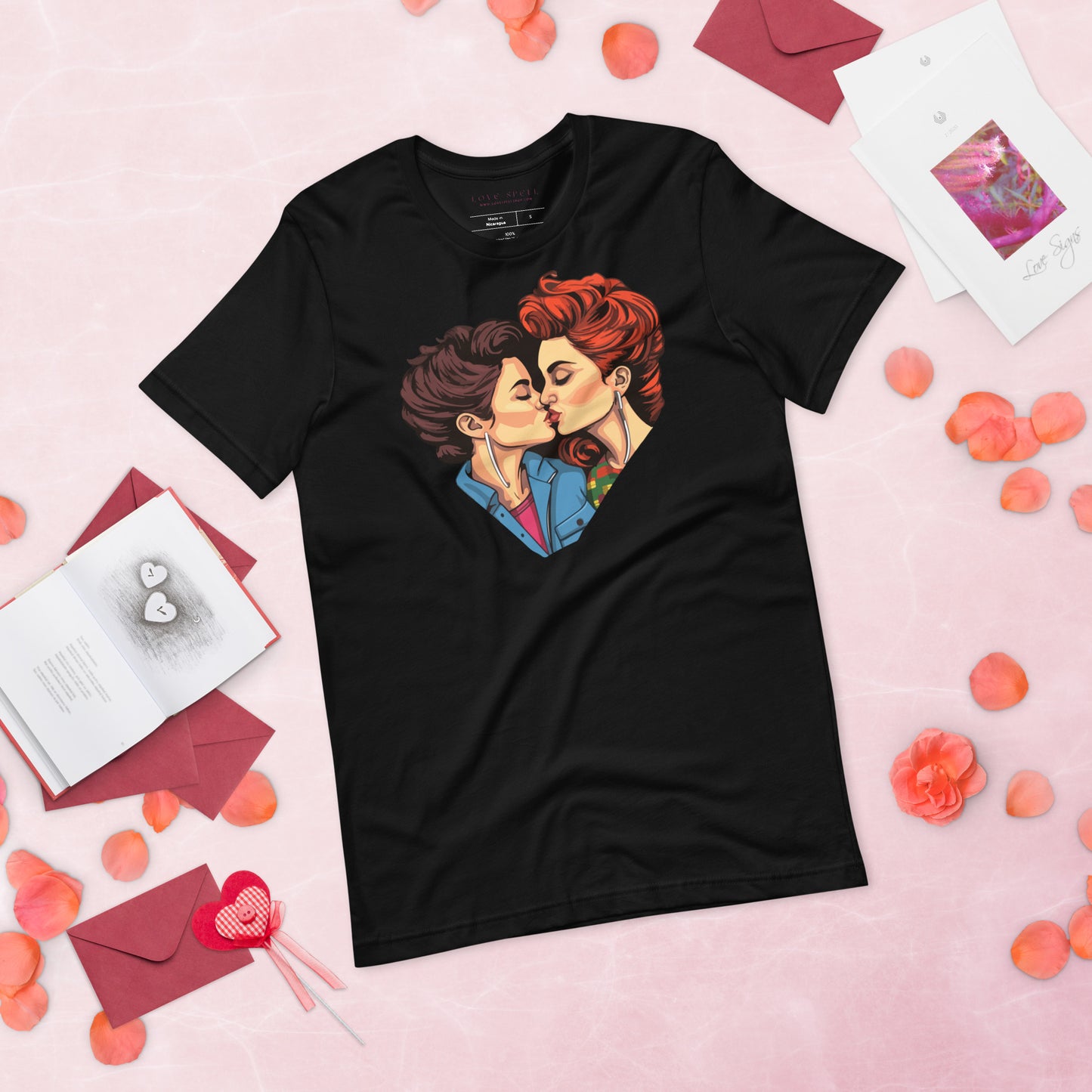 Loving Kiss Lesbian Pride Tee | Sapphic Pride Shirt | Unisex LGBTQ T‑Shirt Bella Canvas 3001