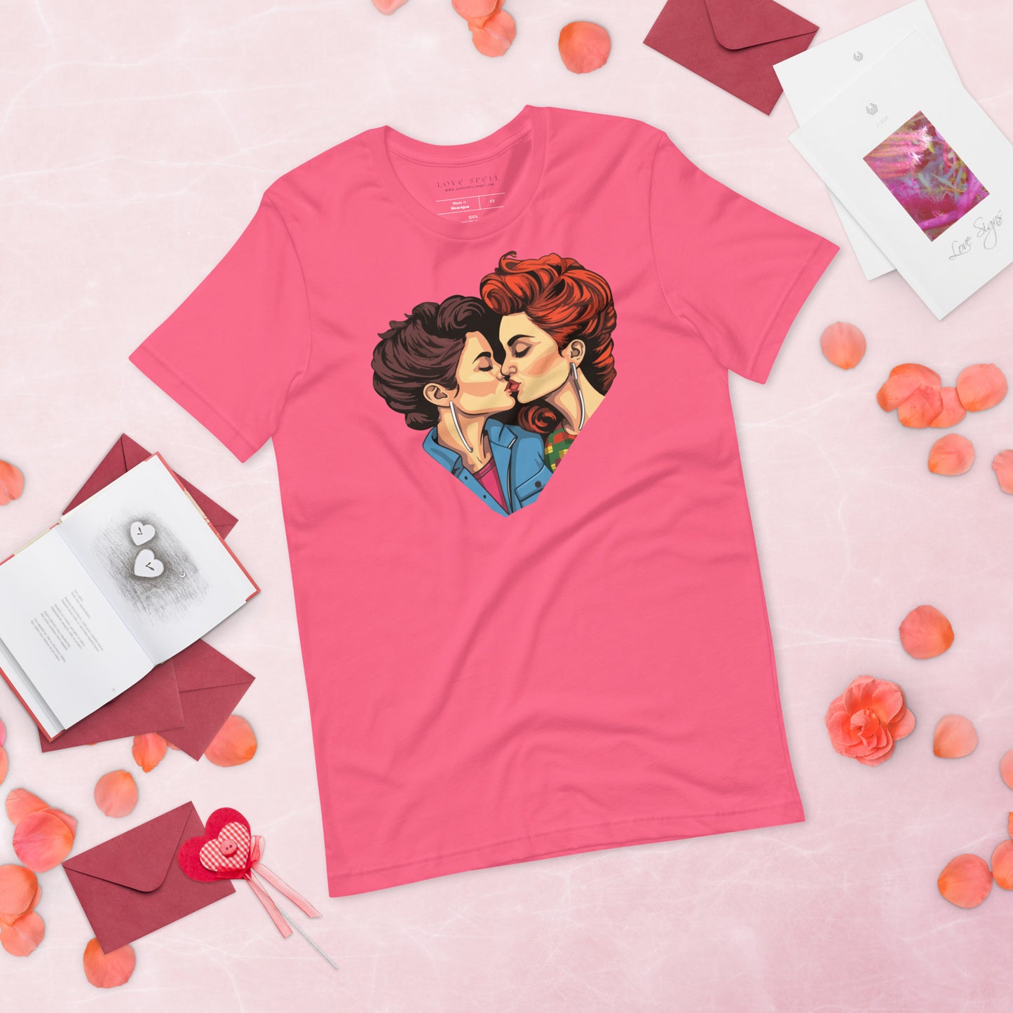 Loving Kiss Lesbian Pride Tee | Sapphic Pride Shirt | Unisex LGBTQ T‑Shirt Bella Canvas 3001