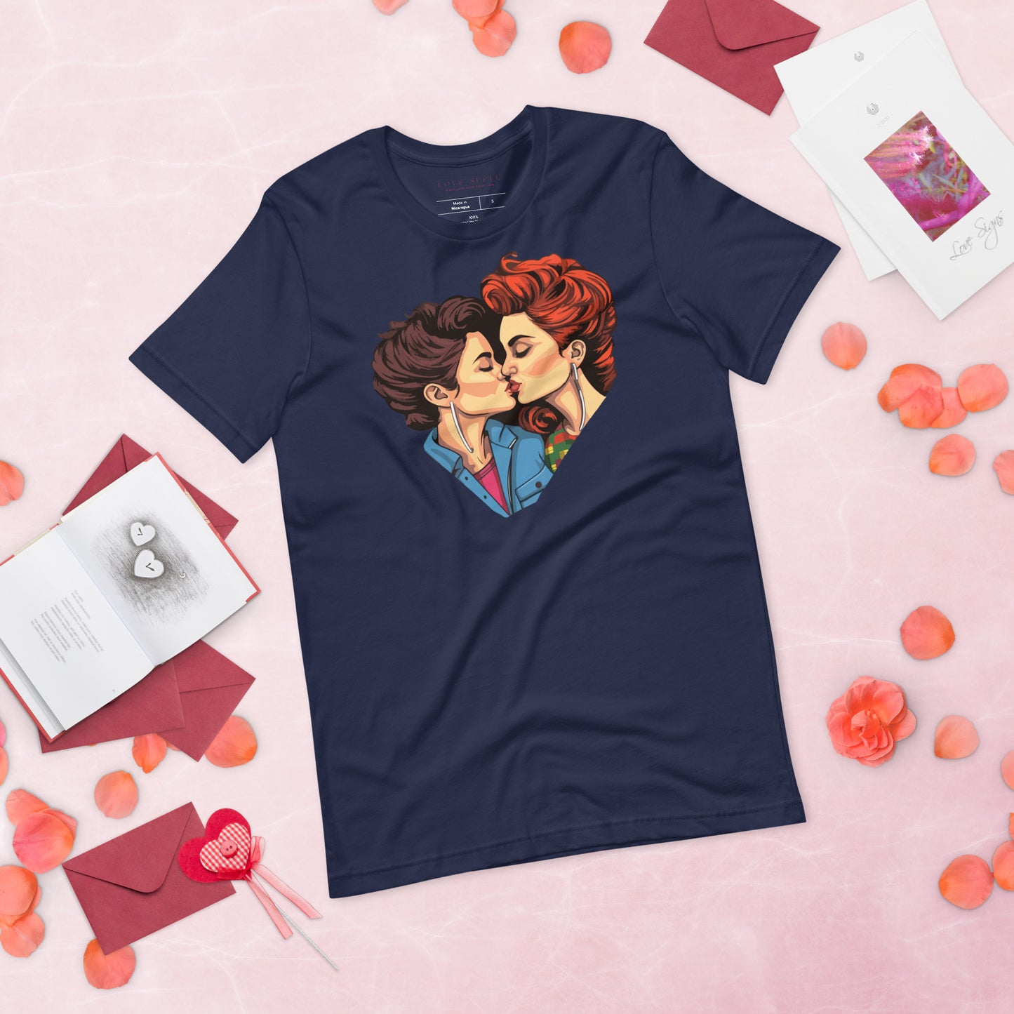 Loving Kiss Lesbian Pride Tee | Sapphic Pride Shirt | Unisex LGBTQ T‑Shirt Bella Canvas 3001