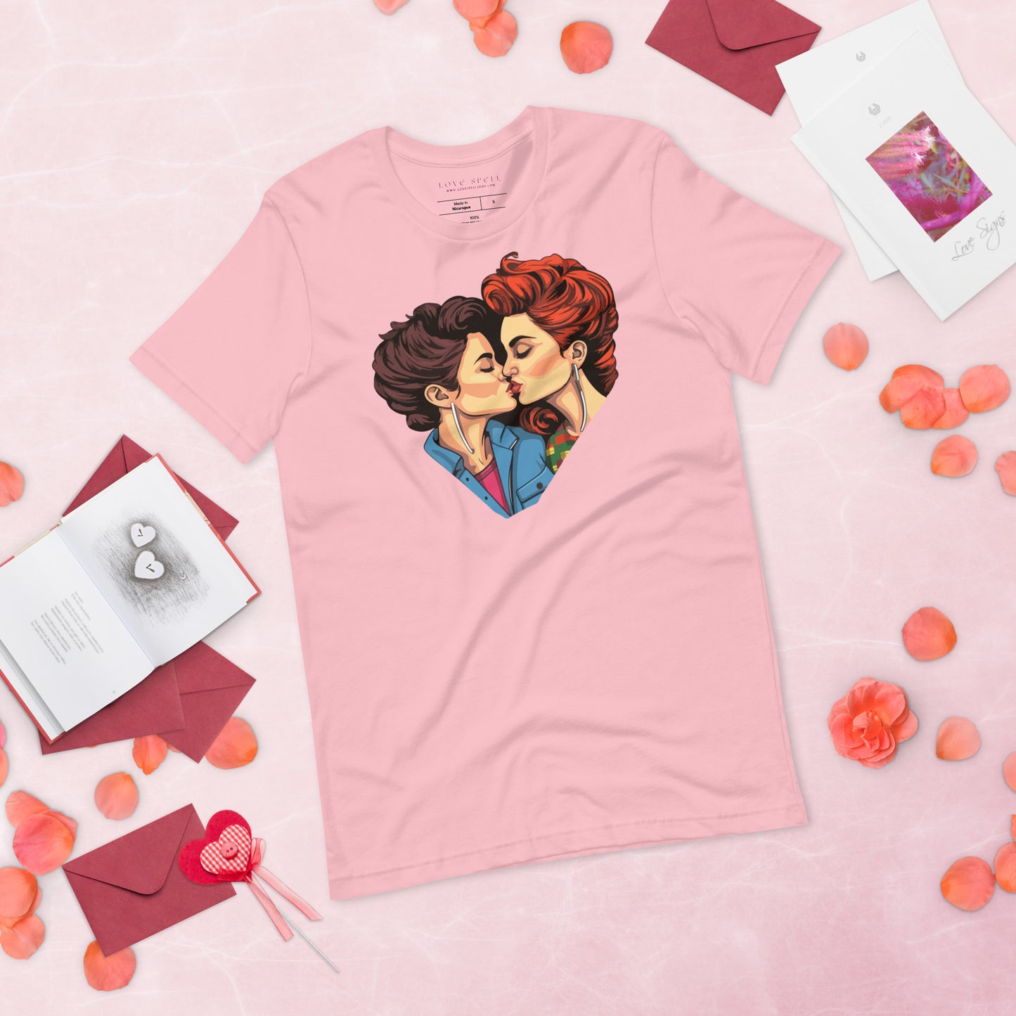 Loving Kiss Lesbian Pride Tee | Sapphic Pride Shirt | Unisex LGBTQ T‑Shirt Bella Canvas 3001