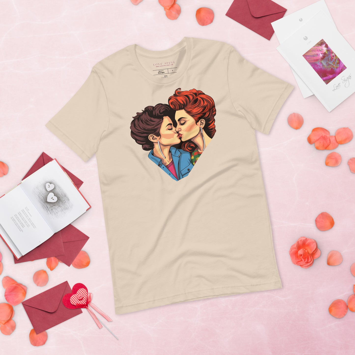 Loving Kiss Lesbian Pride Tee | Sapphic Pride Shirt | Unisex LGBTQ T‑Shirt Bella Canvas 3001