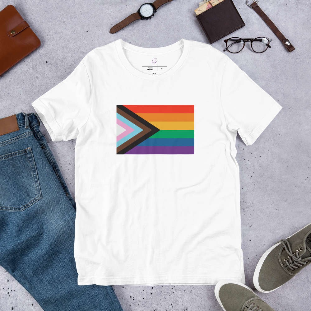 Unisex Tee Bella + Canvas 3001: Progress Pride Flag