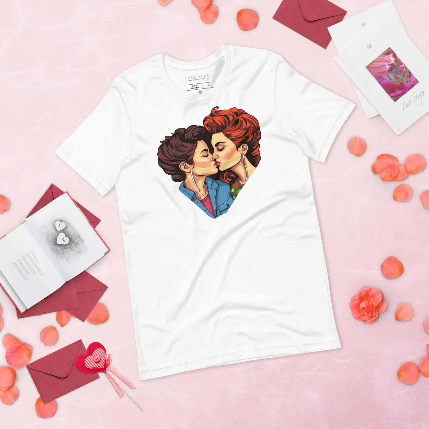 Loving Kiss Lesbian Pride Tee | Sapphic Pride Shirt | Unisex LGBTQ T‑Shirt Bella Canvas 3001
