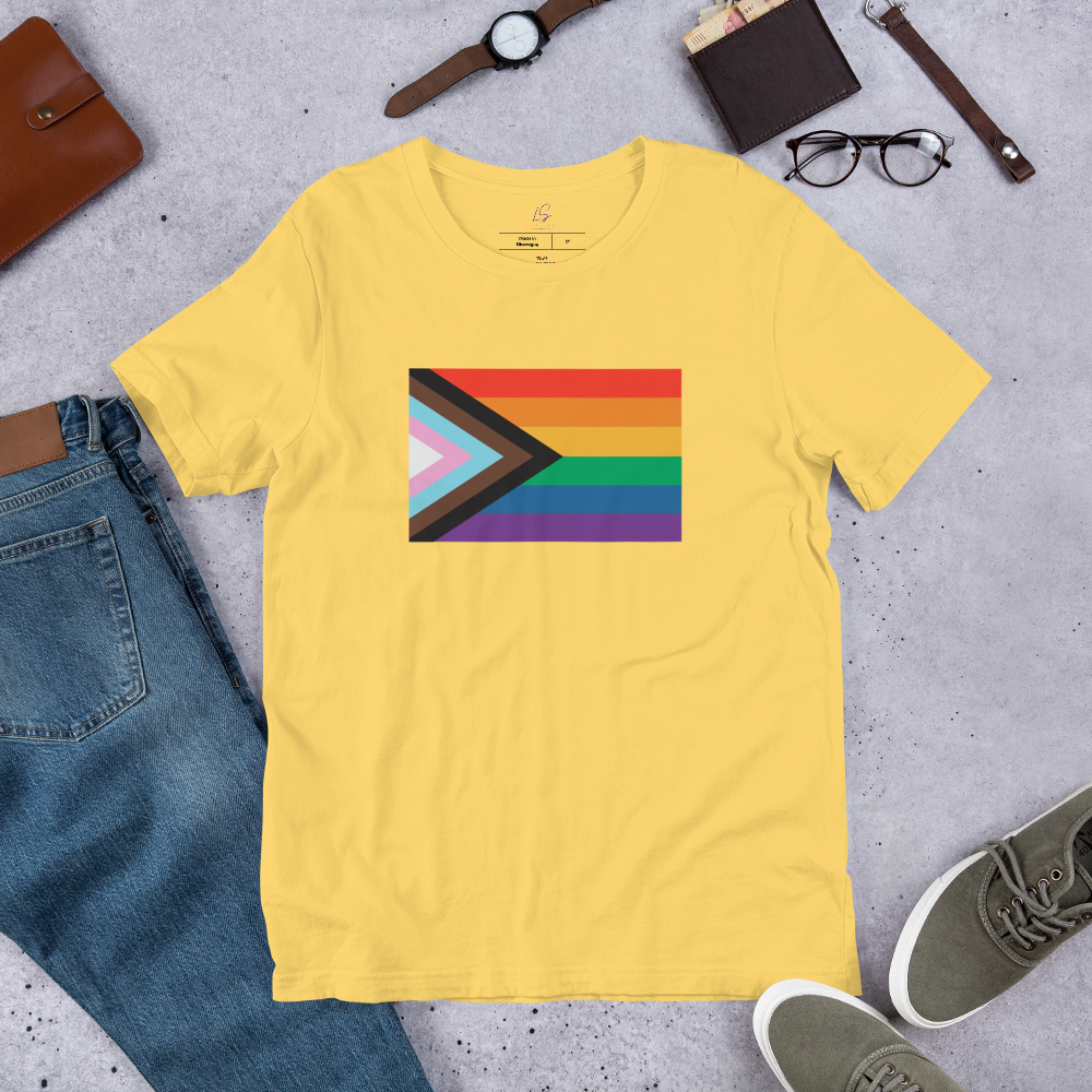 Unisex Tee Bella + Canvas 3001: Progress Pride Flag