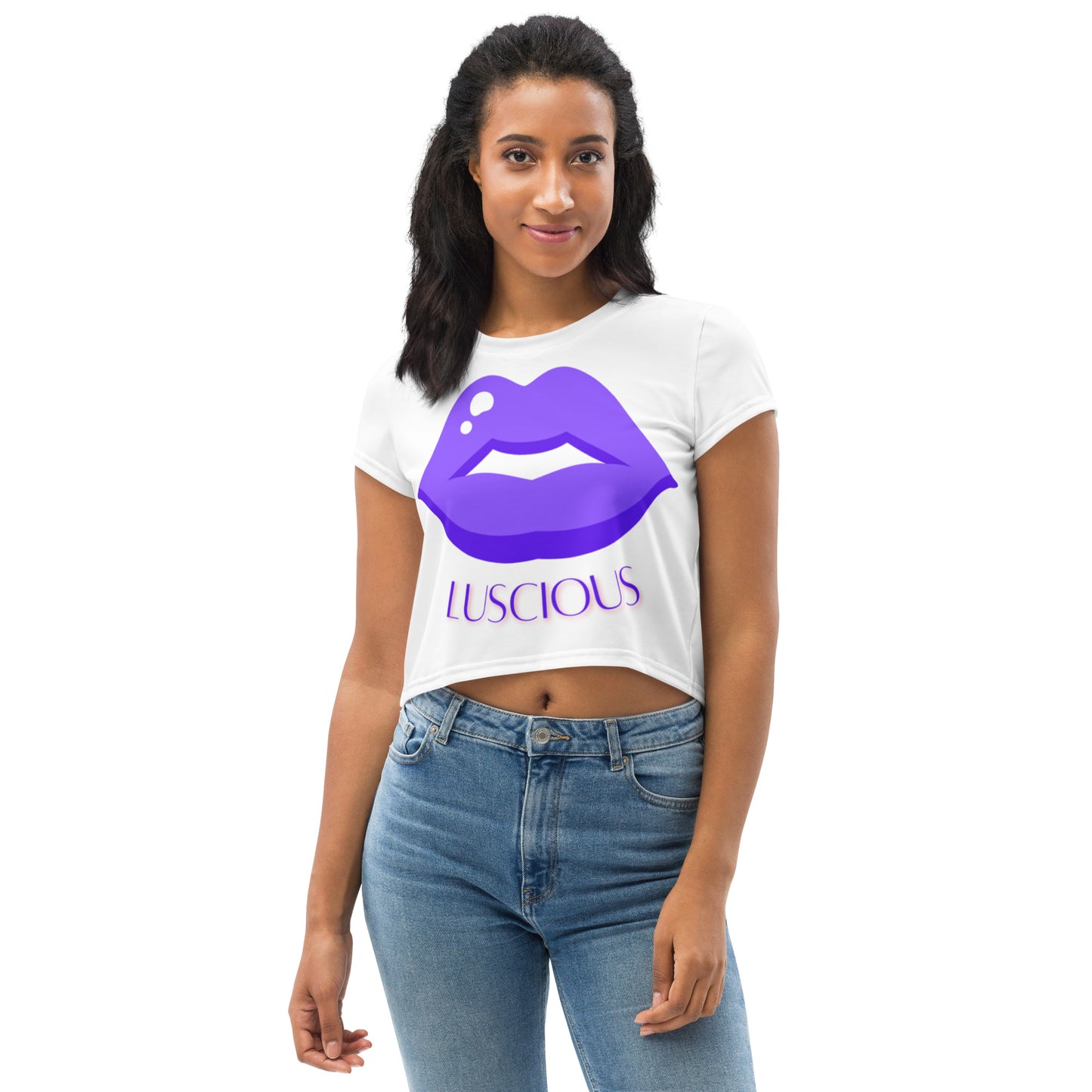Crop Tee: Luscious Lips (purple)