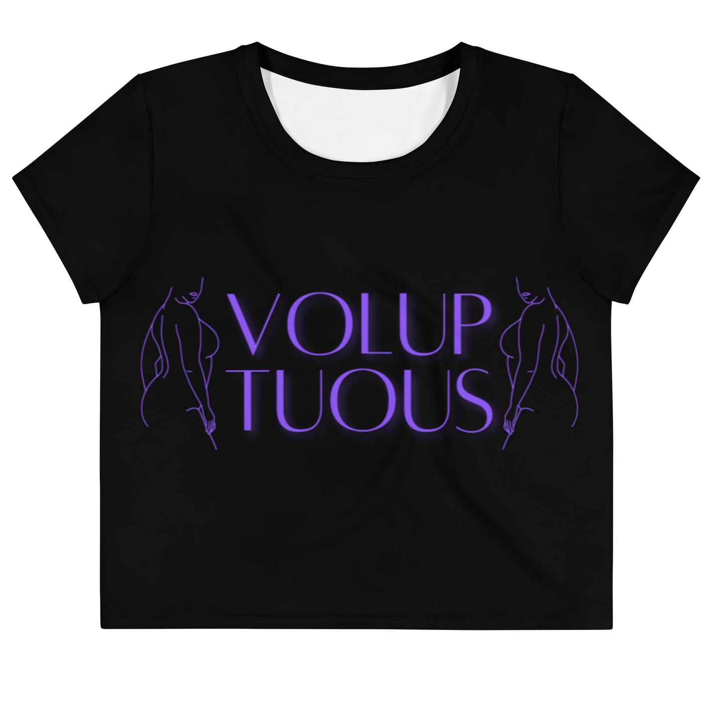 Crop Tee: Voluptuous (purple & black)