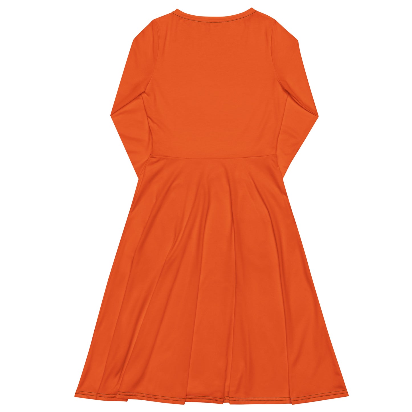 Long-Sleeve Midi Dress: Eat Drink and Be Scary (orange)
