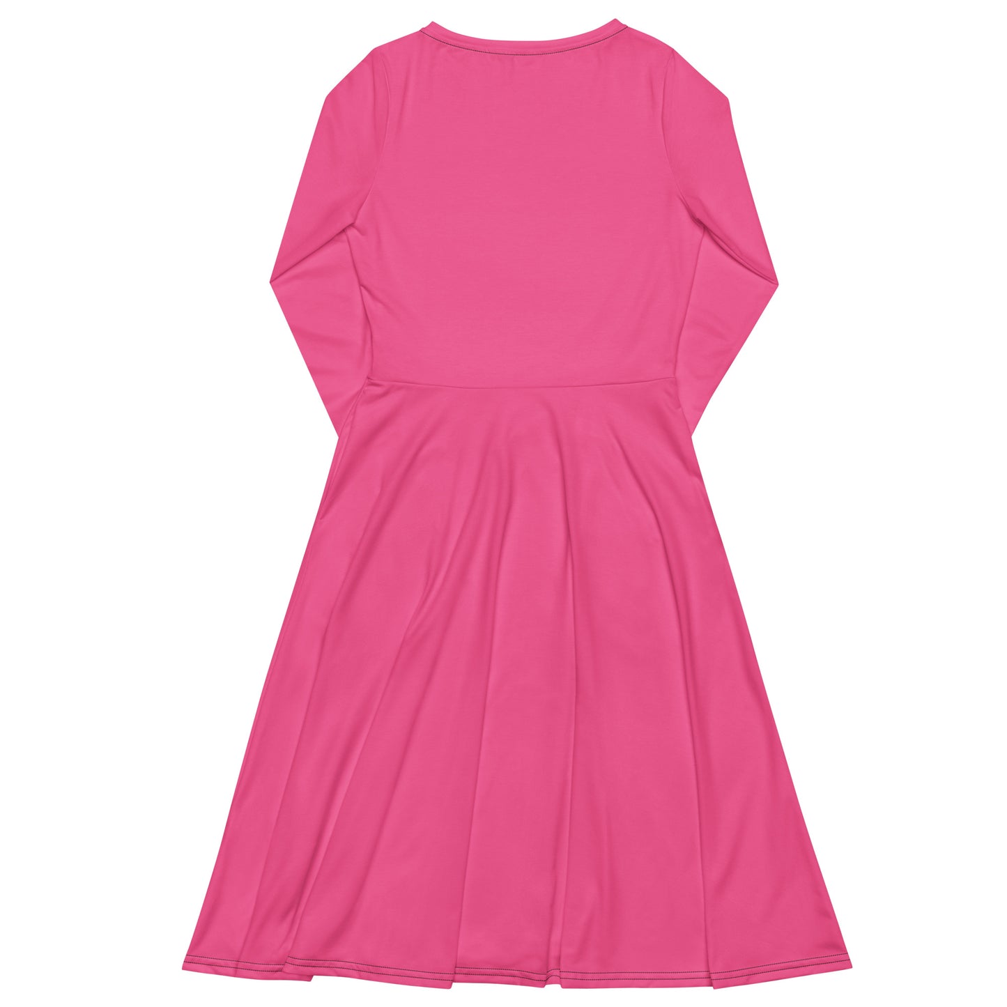 Long-Sleeve Midi Dress: Leopard Print Pumpkin (brilliant pink)