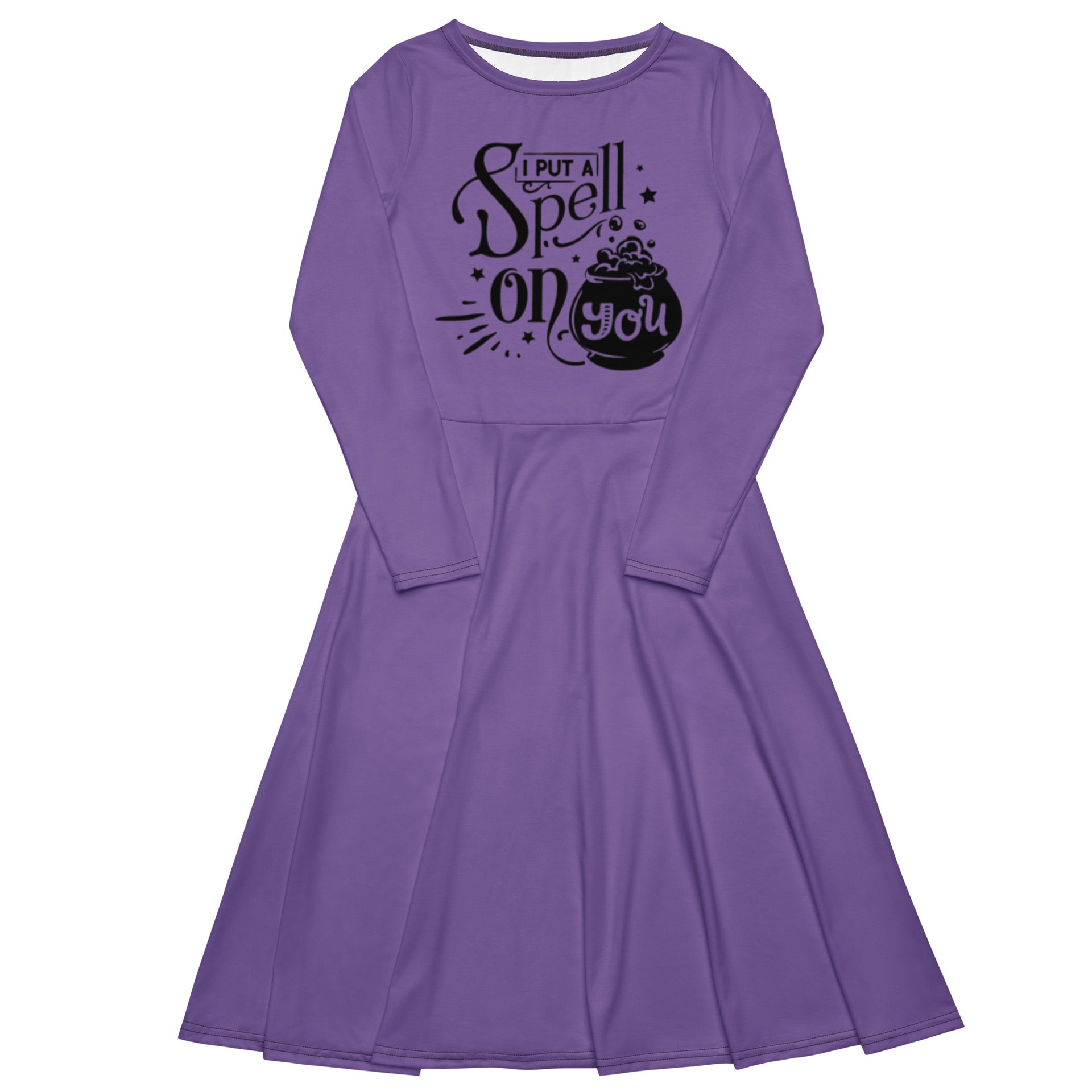 spell long sleeve dress Long-Sleeve Midi Dress: I Put A Spell On You (ce soir purple) – Love Spell