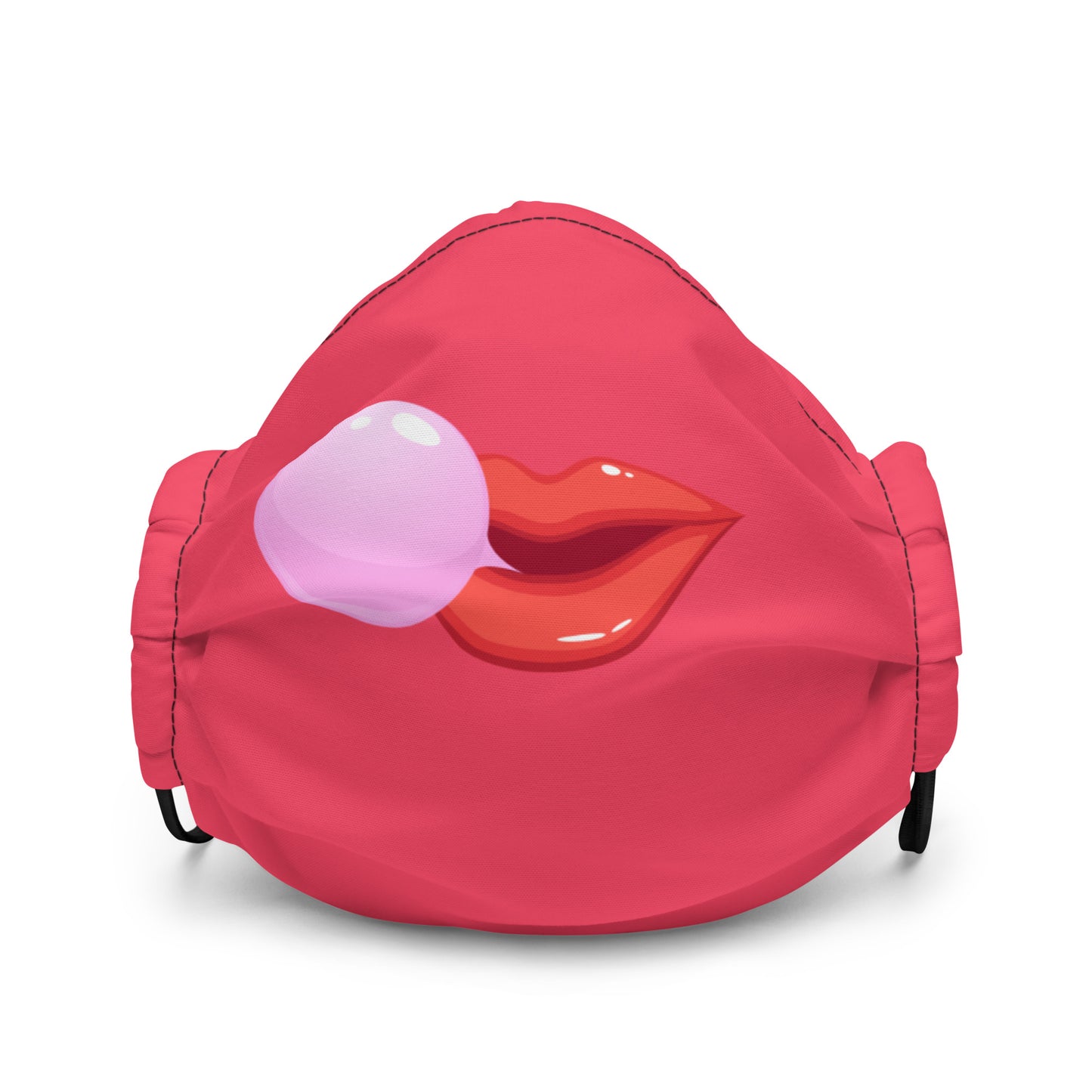 Premium face mask: Lips with Bubble Gum