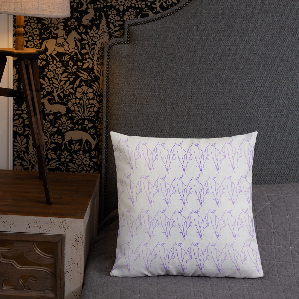 Premium Pillow: Full Figure Silhouette (purples)