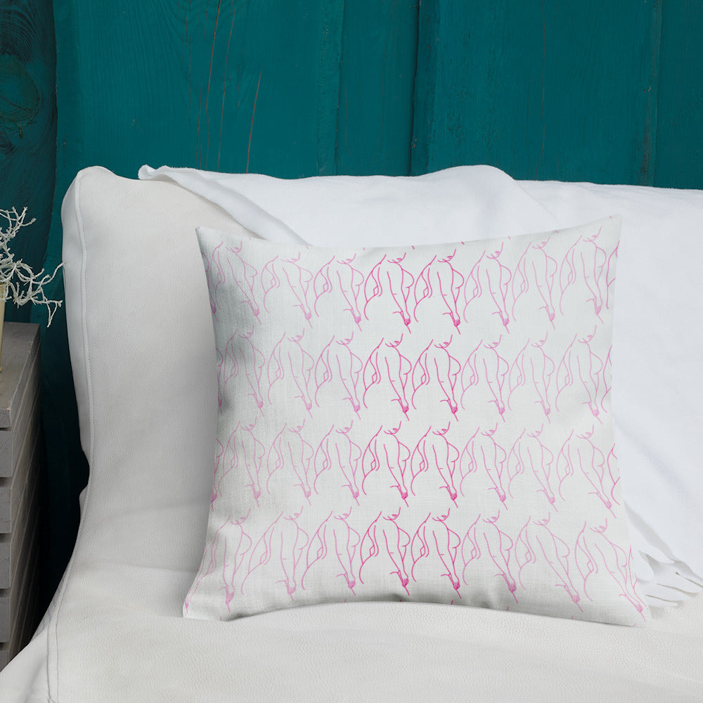 Premium Pillow: Full Figure Silhouette (pinks)