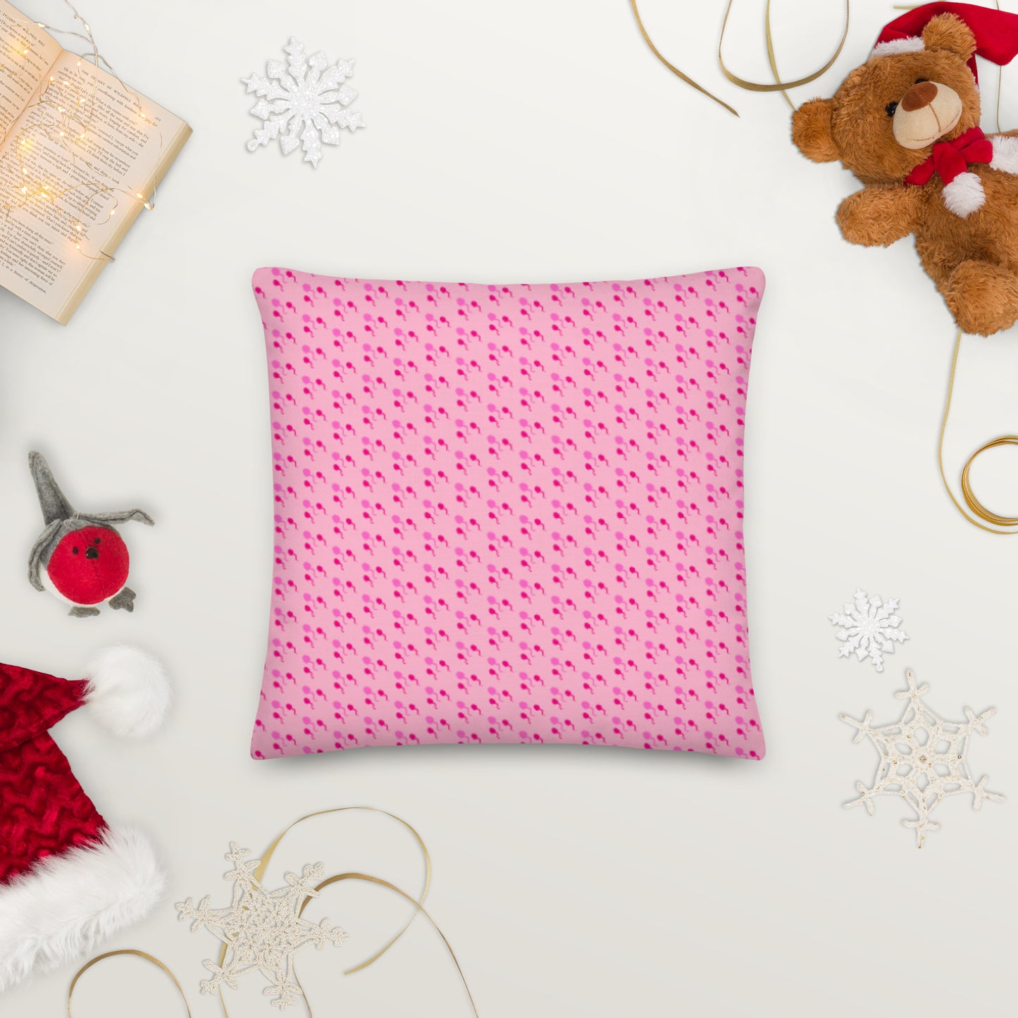 Premium Throw Pillow: Sperm (pink on pink)