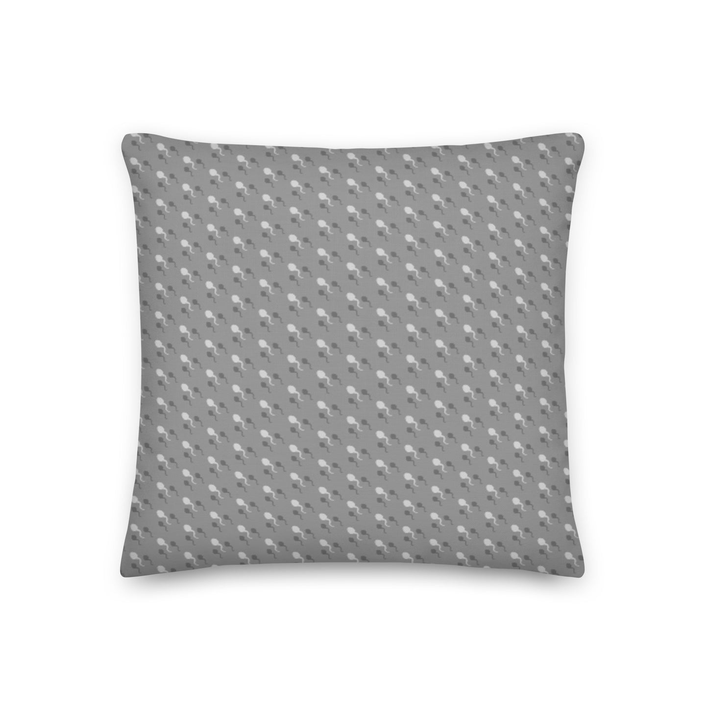Premium Throw Pillow: Sperm (gray on gray)