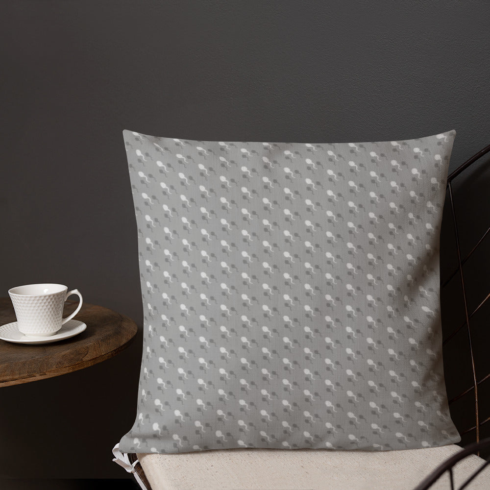 Premium Throw Pillow: Sperm (gray on gray)