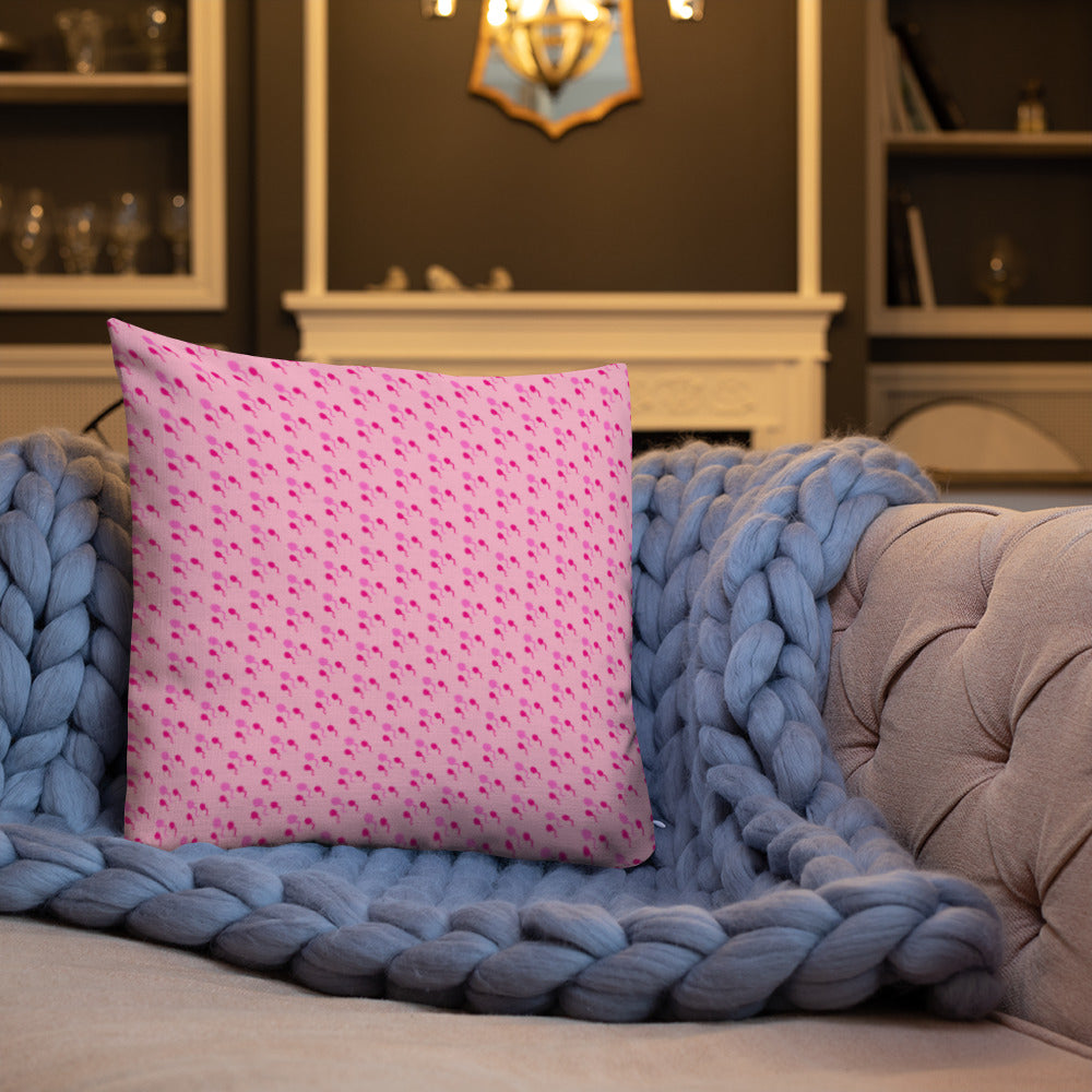 Premium Throw Pillow: Sperm (pink on pink)