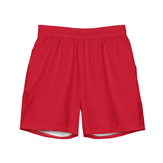 All-Over Print Recycled Swim Shorts: Red