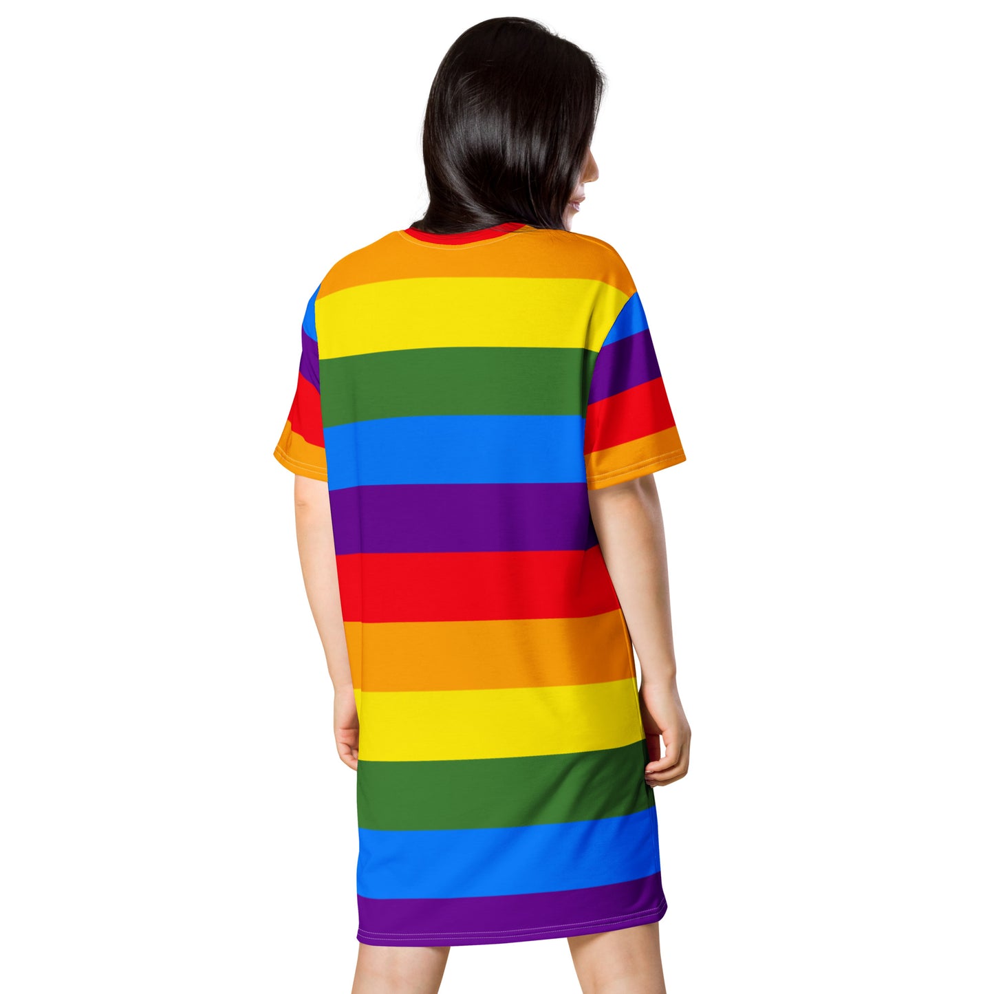 T-shirt Dress: Rainbow Stripes