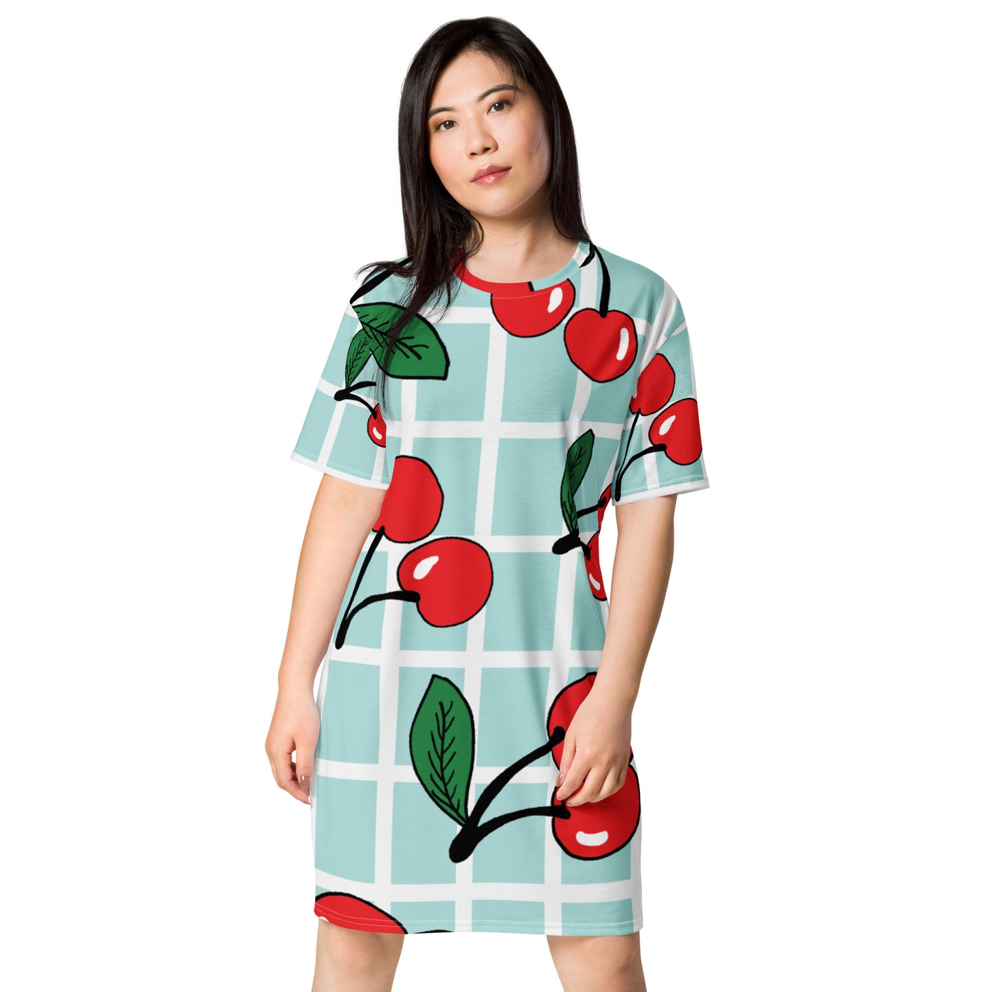 T-shirt Dress: Cherries and Tile