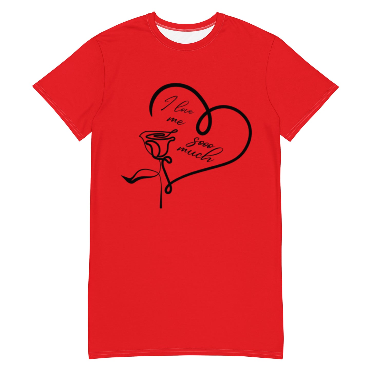 T-shirt Dress: I Love Me Sooo Much (red)