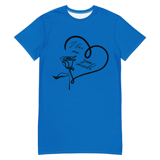 T-shirt Dress: I Love Me Sooo Much (blue)