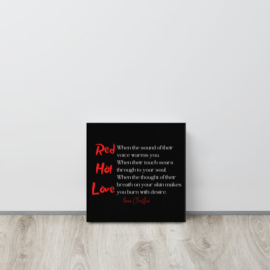 Canvas Art: Red Hot Love Quote (red and white text)