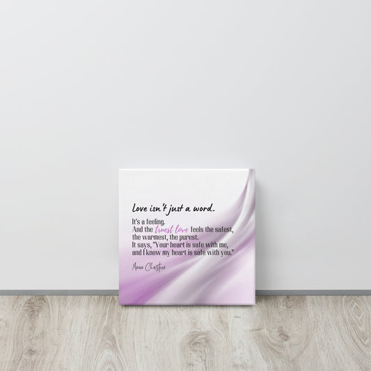 Canvas Art: Love Isn't Just a Word Quote (lavender highlight)