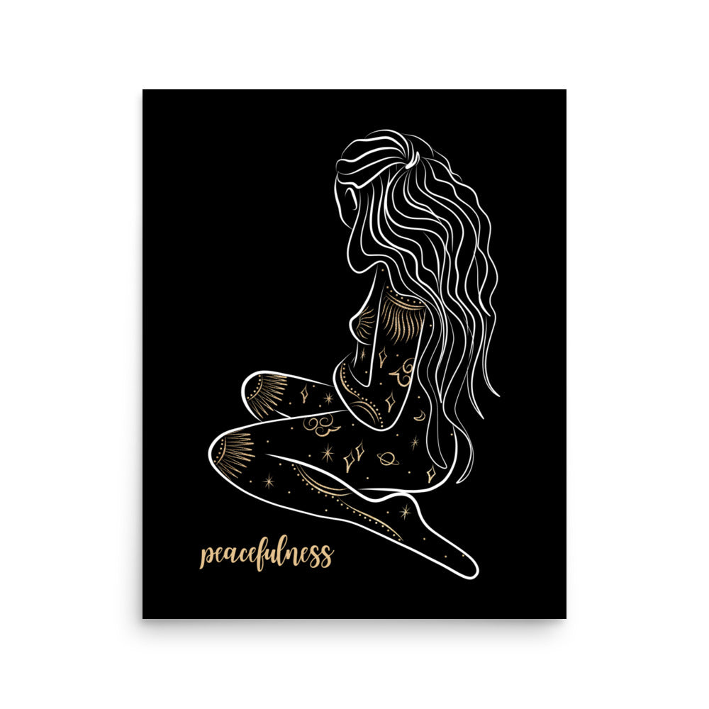 Enhanced Matte Golden Goddess Poster: Peacefulness