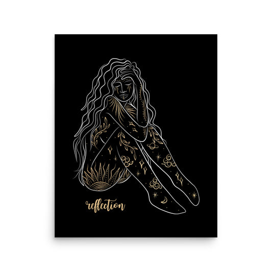 Enhanced Matte Golden Goddess Poster: Reflection