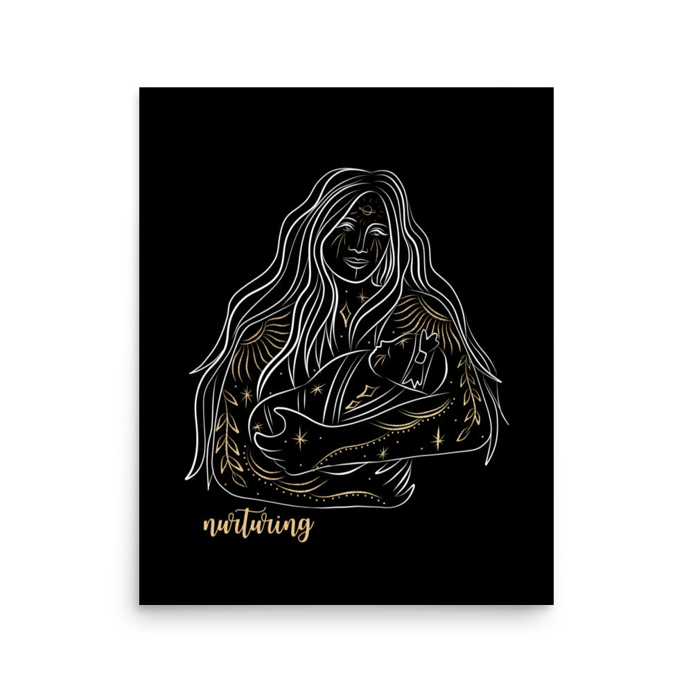 Enhanced Matte Golden Goddess Poster: Nurturing