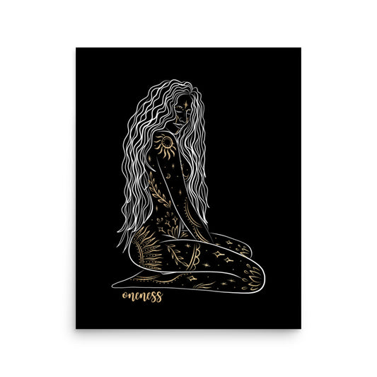 Enhanced Matte Golden Goddess Poster: Oneness
