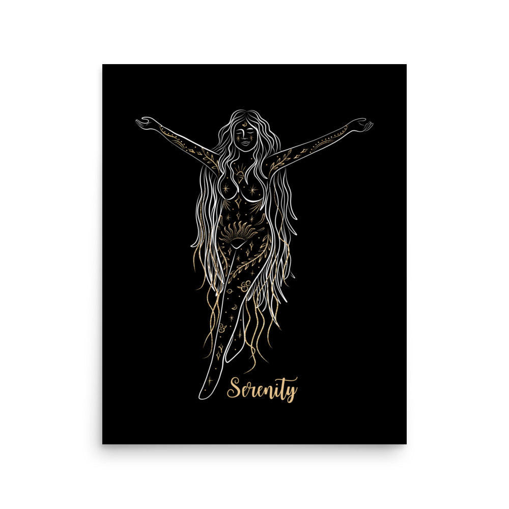 Enhanced Matte Golden Goddess Poster: Serenity
