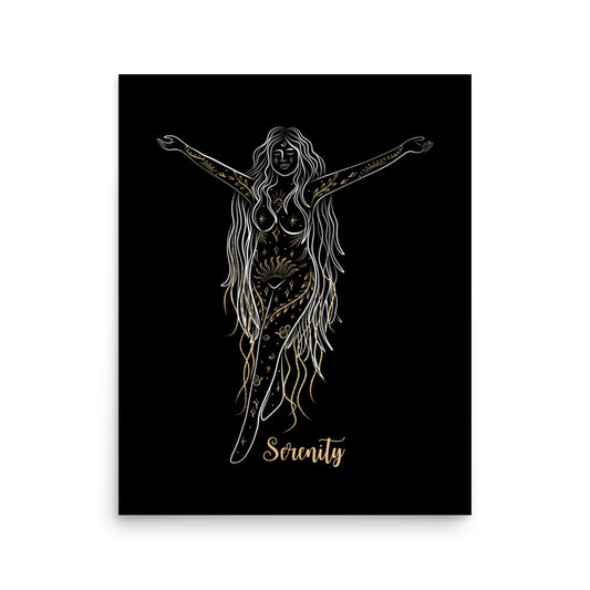 Enhanced Matte Golden Goddess Poster: Serenity