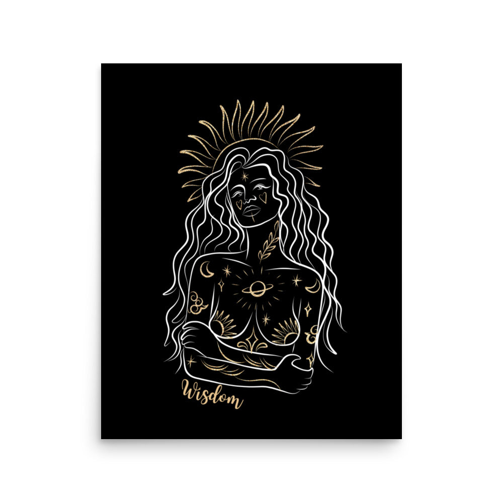 Enhanced Matte Golden Goddess Poster: Wisdom