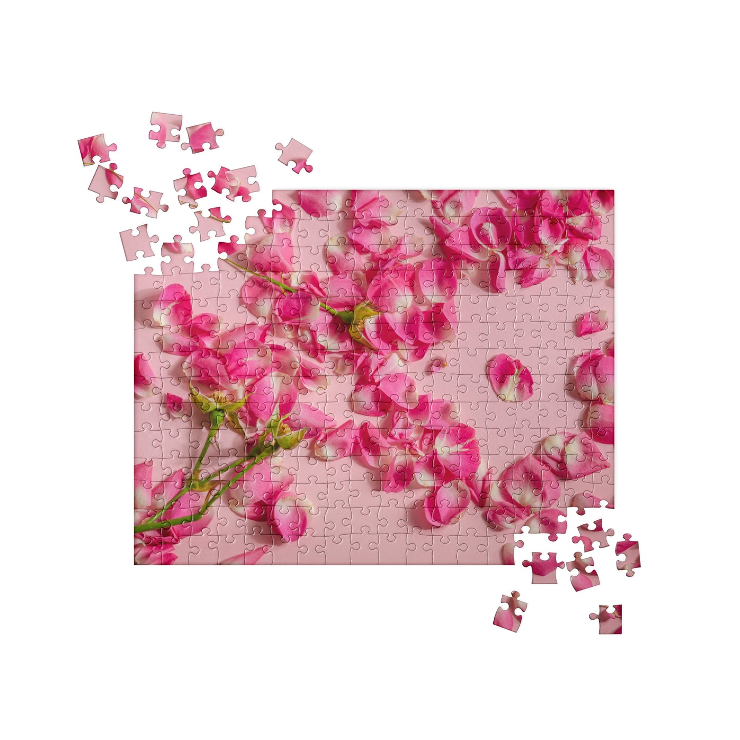 Floral Jigsaw Puzzle: Pink Rose Petals
