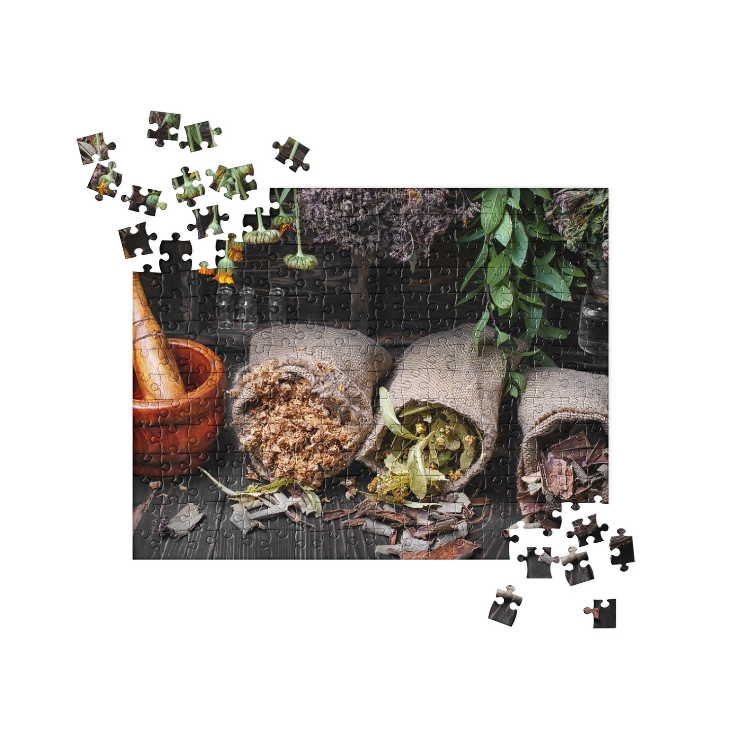 Herb Garden Jigsaw puzzle: Medicinal Herbs & Tree Bark