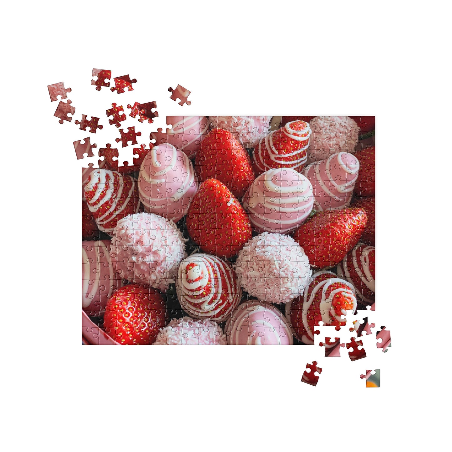 Food Fare Jigsaw puzzle: White Chocolate & Coconut Strawberries