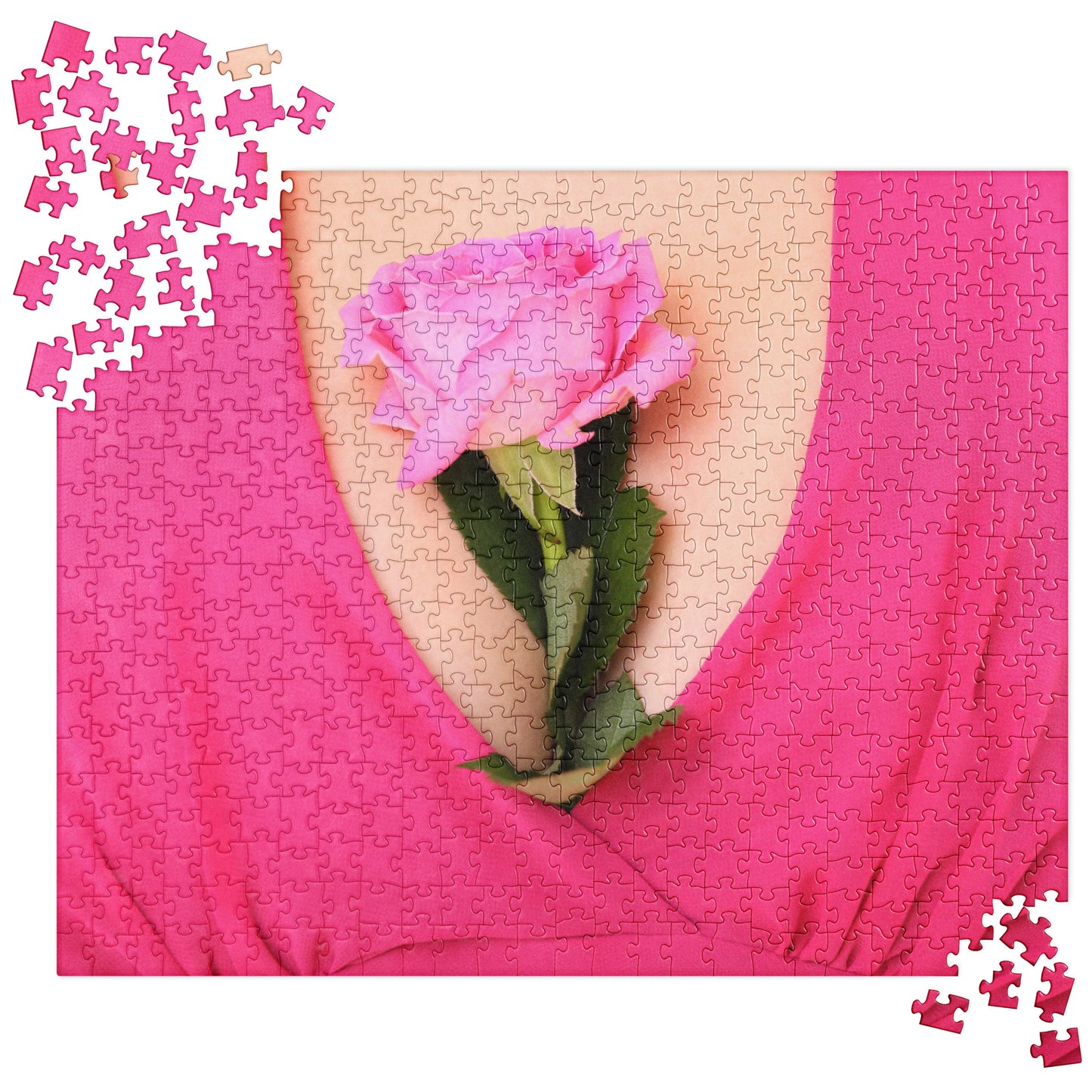 Sensual Jigsaw Puzzle: Breasts with Rose